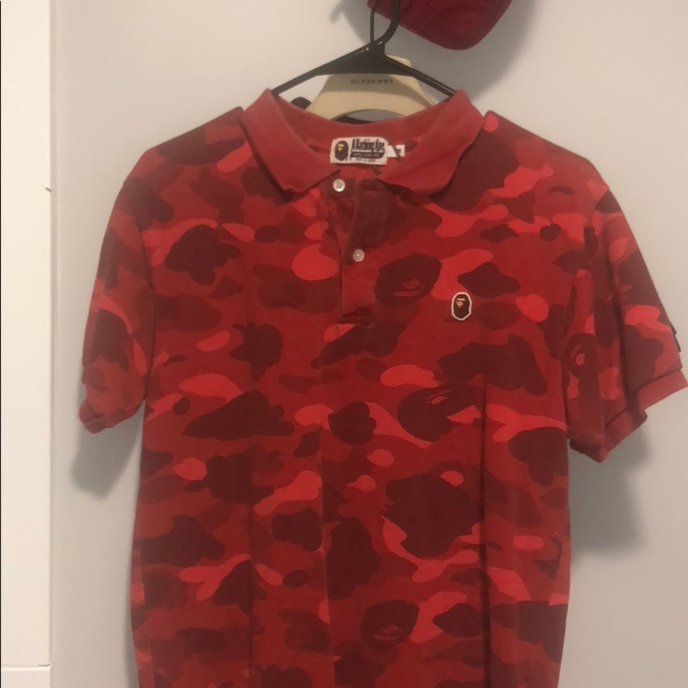 Selling bathing ape camo polo